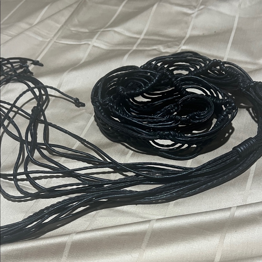 Black Woven Rope Belt